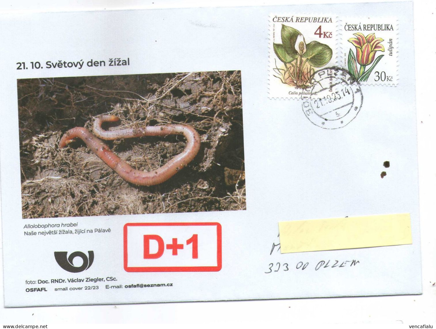 Czech Republic 2023 - Earthworms World Day, Special Cover, Postage Used - Andere & Zonder Classificatie