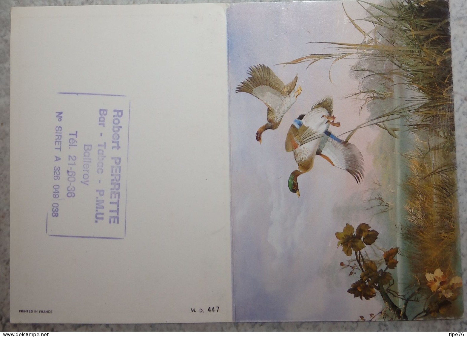 Petit Calendrier De Poche 1993 Illustration Oiseau Canard  Balleroy Calvados - Petit Format : 1991-00