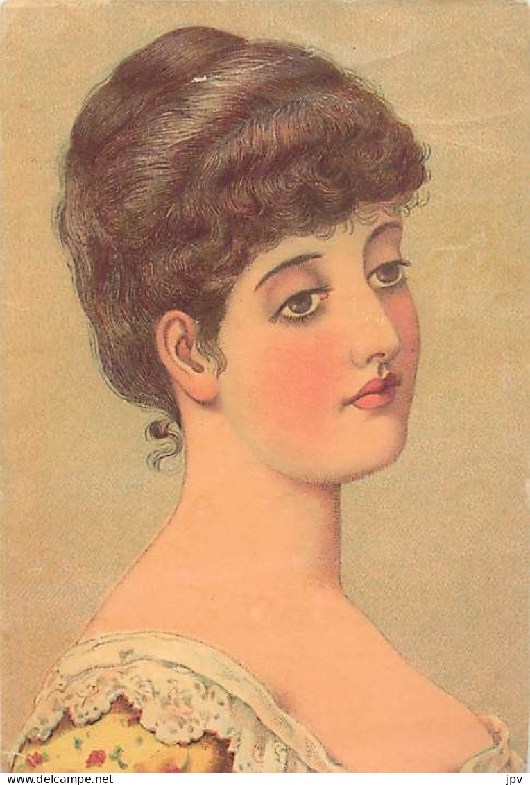 Véritable Chromolithographie : BEAU PORTRAIT DE JEUNE FEMME. - Andere & Zonder Classificatie