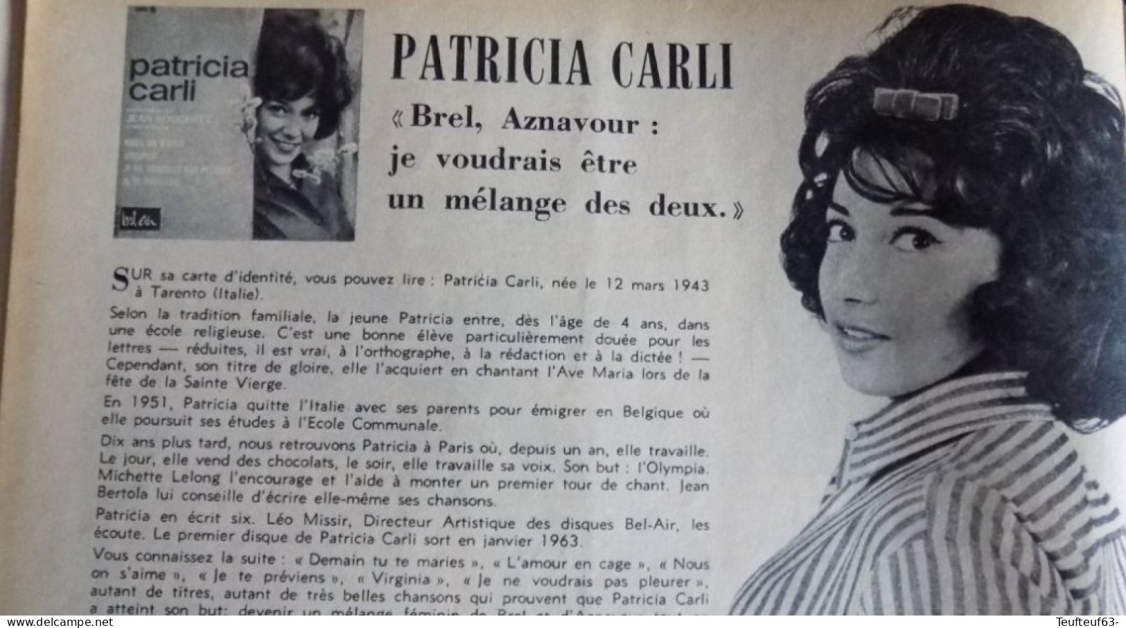 Documentation De Presse ; LP Patricia Carli - Collezioni