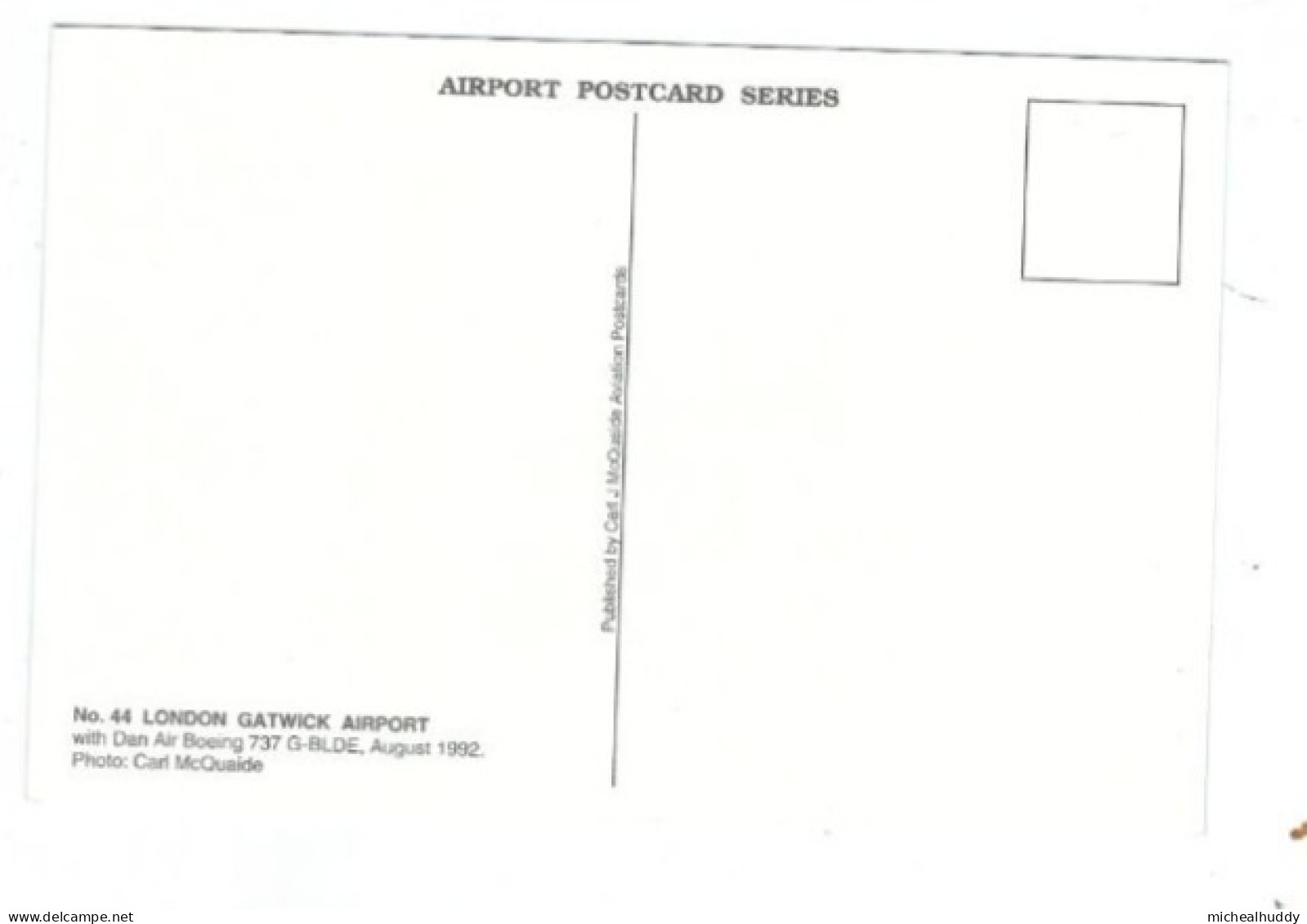 POSTCARD   PUBL BY  BY C MCQUAIDE IN HIS AIRPORT SERIES  LONDON GATWICK   CARD N0  44 - Aérodromes