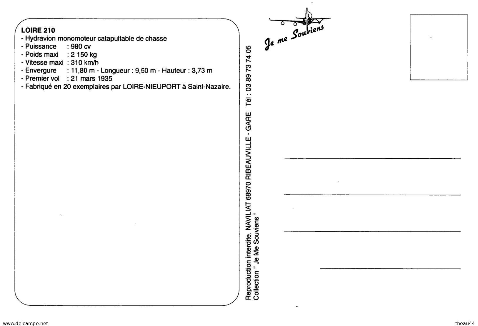 SAINT-NAZAIRE - Lot de 8 Cartes d'Avions fabriqué par Loire-Aviation - SNCASO - LOIRE 50, 301, 130, 210 - LATECOERE 631