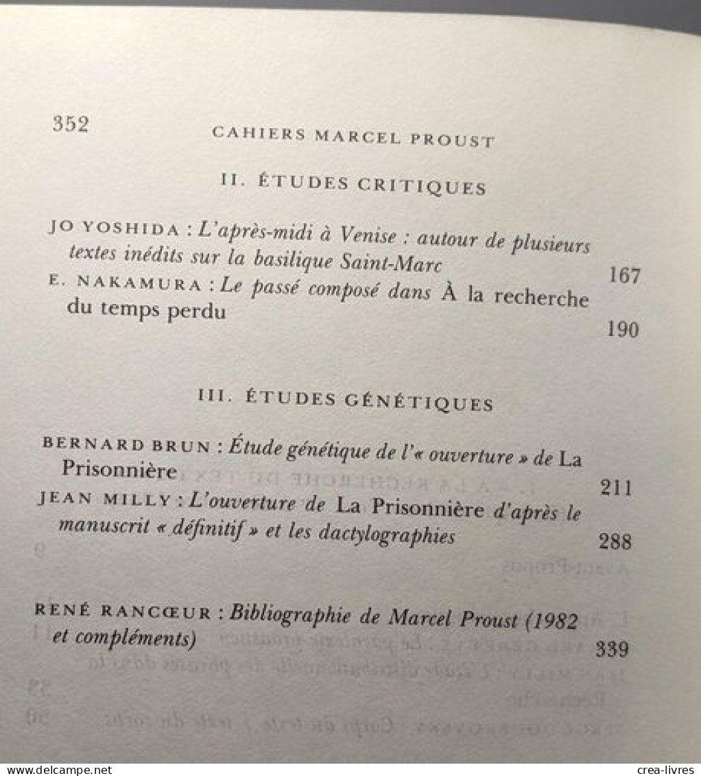 14 Études Proustiennes VI / Cahiers Marcel Proust - Autres & Non Classés