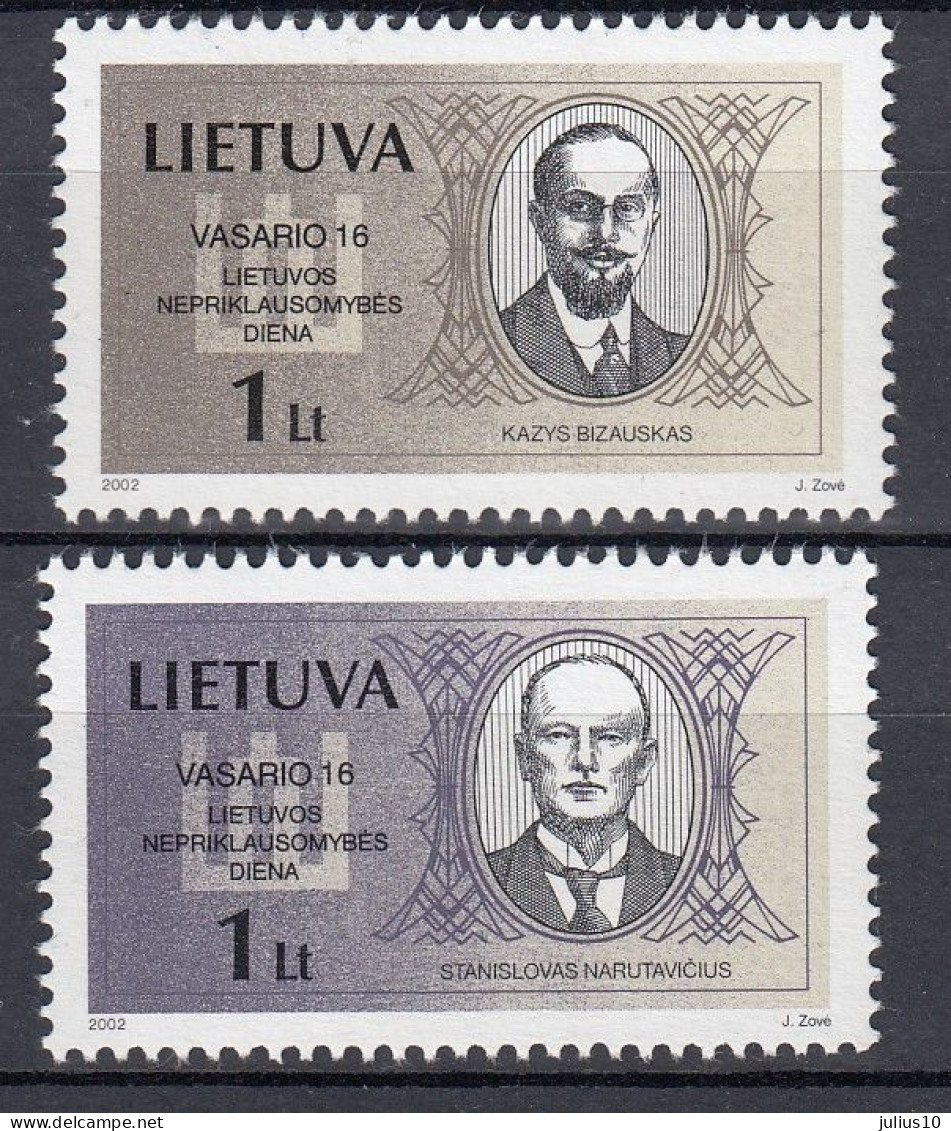 LITHUANIA 2002 Famous People MNH(**) Mi 781-782 #Lt1041 - Lithuania