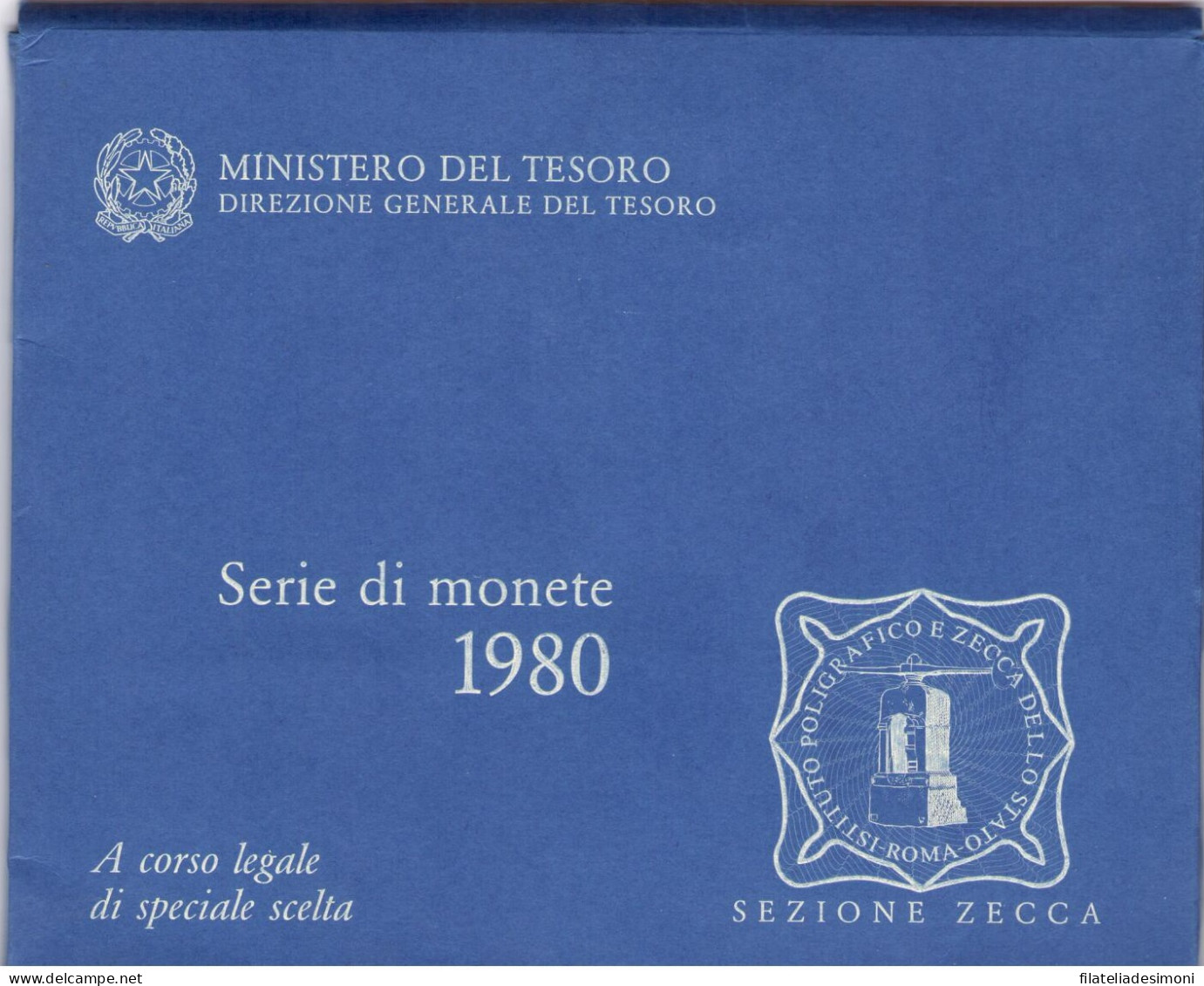 1980 Italia - Monetazione Divisionale - Annata Completa - FDC - Set Fior Di Conio