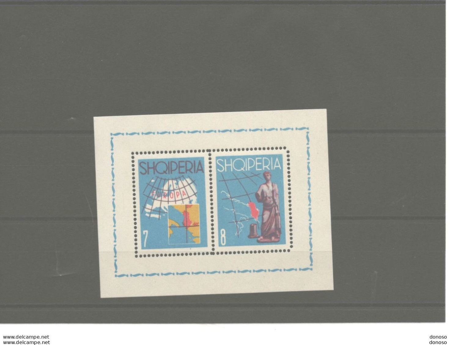 ALBANIE 1962 Tourisme, Statue Romaine Yvert BF 6E, Michel Block 13 NEUF** MNH Cote Yv 60 Euros - Albanie