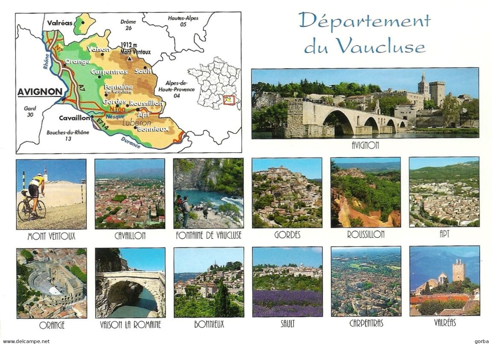 *CPM - 84 - VAUCLUSE - Multivues - Carte Du Département - Otros & Sin Clasificación