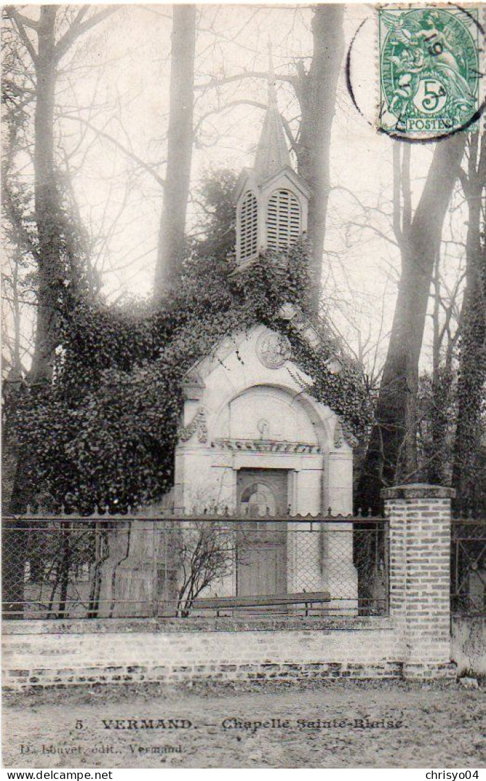 4V4Sb   02 Vermand Chapelle Sainte Blaise (vue Pas Courante) - Otros & Sin Clasificación