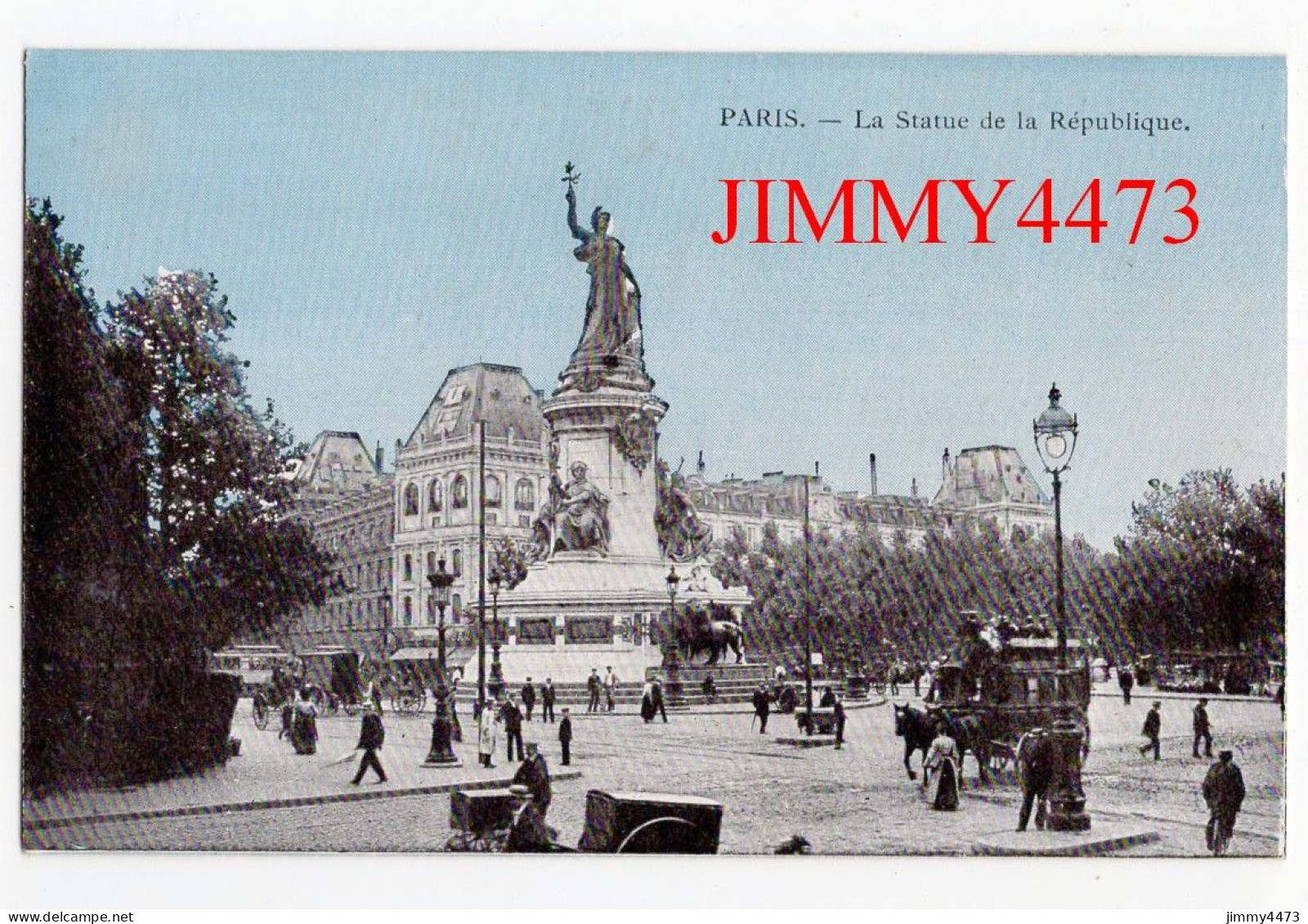 CPA - PARIS - La Statue De La République ( Place Bien Animée ) - Other & Unclassified