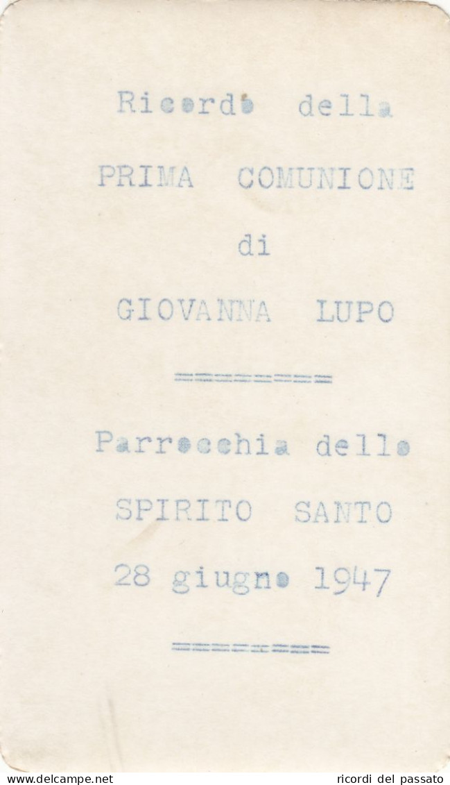 Santino Ricordo 1°comunione - Palermo 1947 - Devotion Images