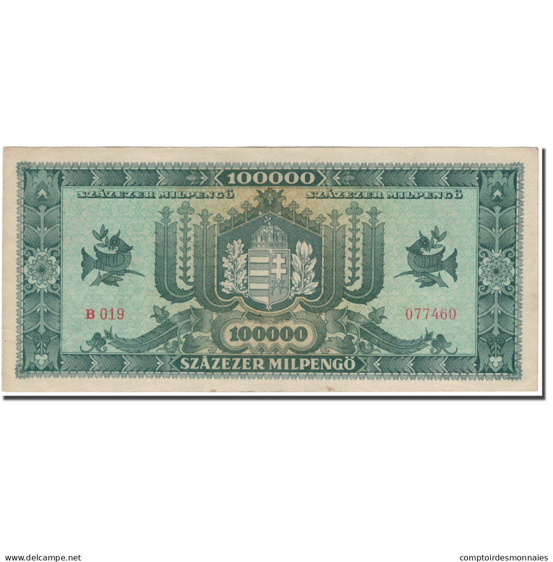Billet, Hongrie, 100,000 Milpengö, 1946-04-29, KM:127, TTB - Ungarn
