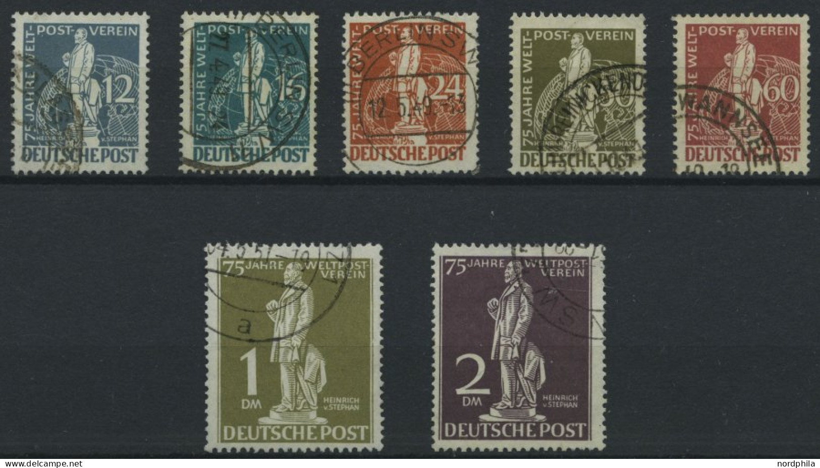 BERLIN 35-41 O, 1949, Stephan, Prachtsatz In Normaler Zähnung, Mi. 320.- - Used Stamps