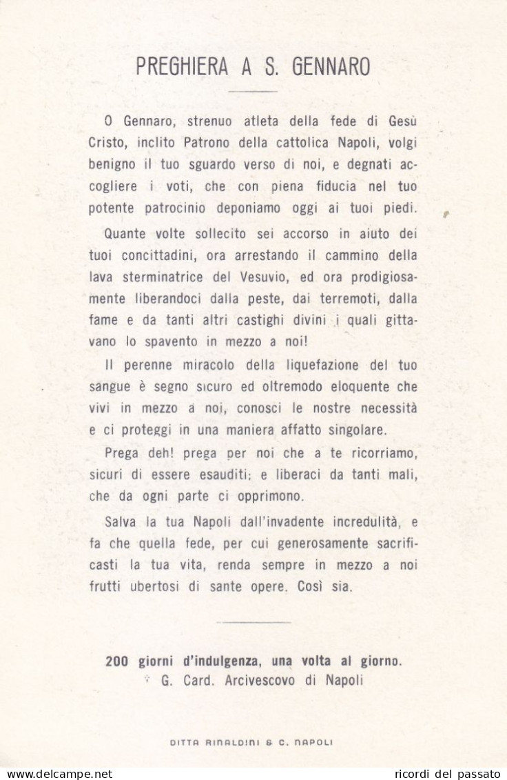 Santino S.gennaro - Patrono Di Napoli - Devotieprenten