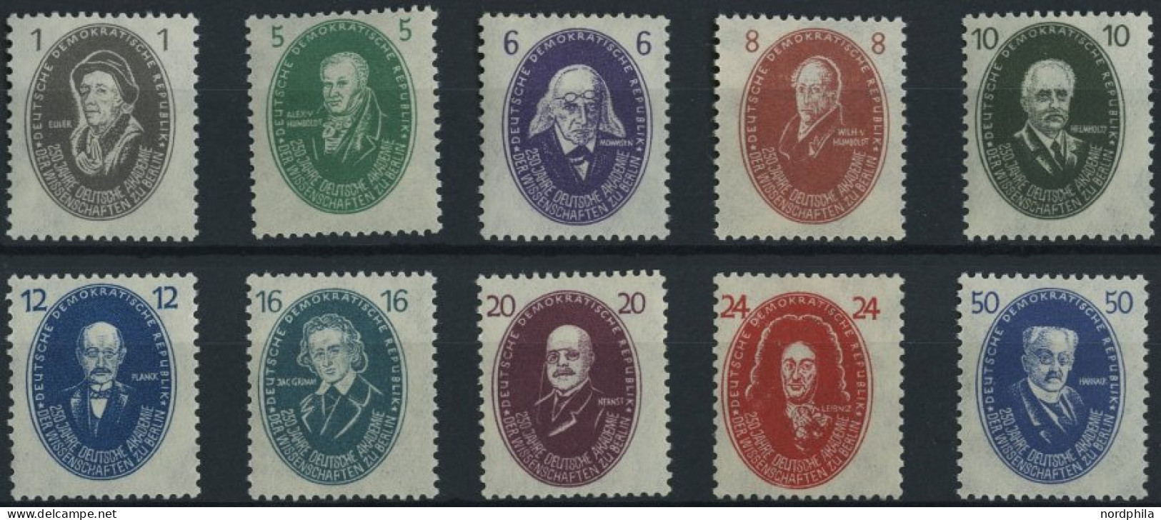 DDR 261-70 **, 1950, 250-Jahr-Feier, Prachtsatz, Mi. 140.- - Used Stamps