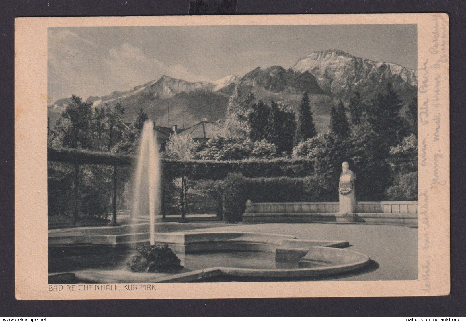 Ansichtskarte Bad Reichenhall Kurpark Bergpanorama Brunnen Bayern Verlag Karl - Sonstige & Ohne Zuordnung