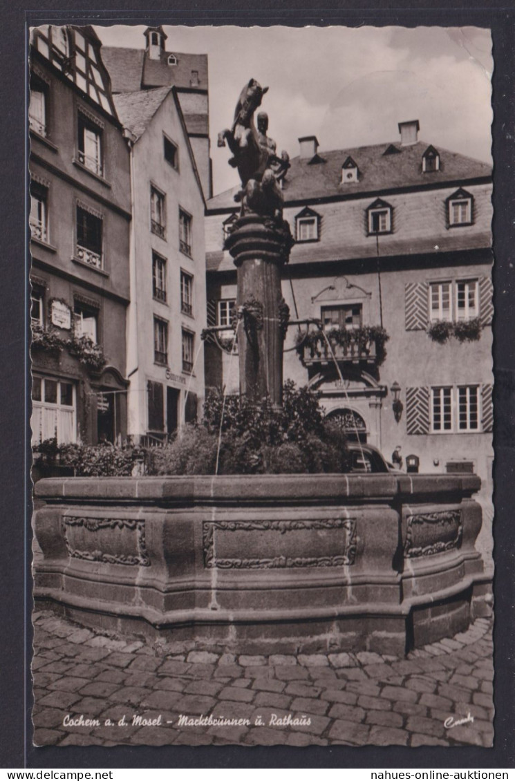 Ansichtskarte Cochem Mosel Marktbrunnen Rathaus Rheinland Pfalz Nach Berga - Other & Unclassified