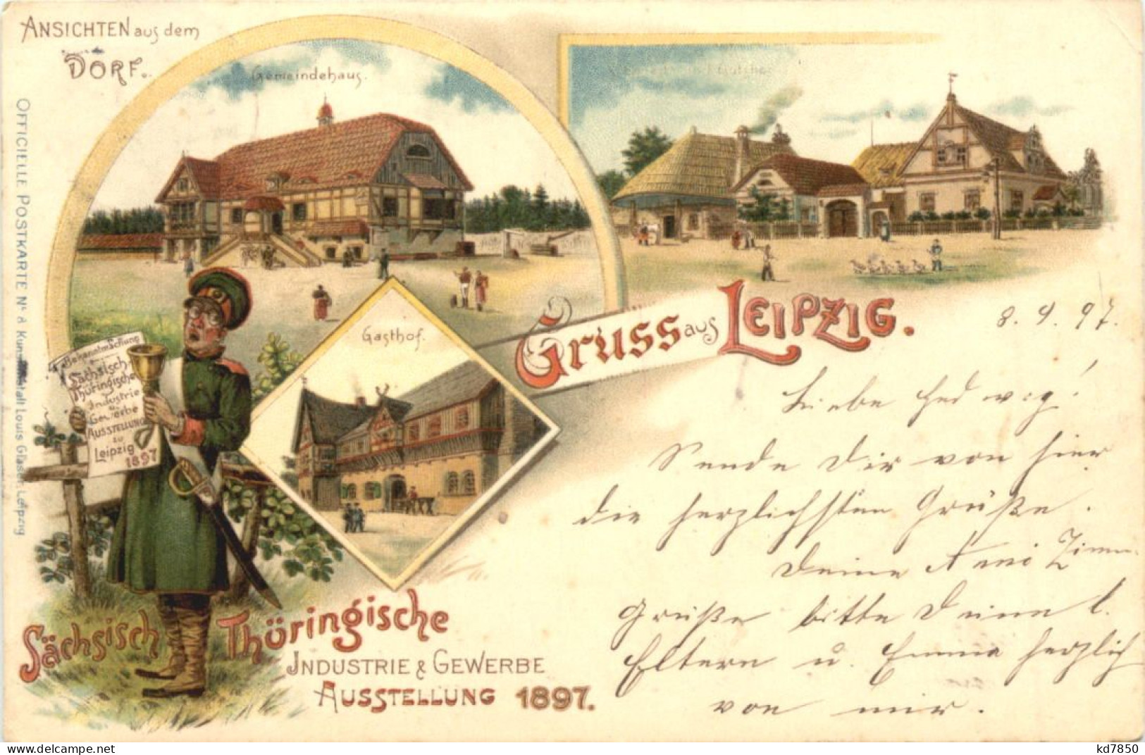 Gruss Aus Leipzig - Gewerbe Ausstellung 1897 - Litho - Leipzig