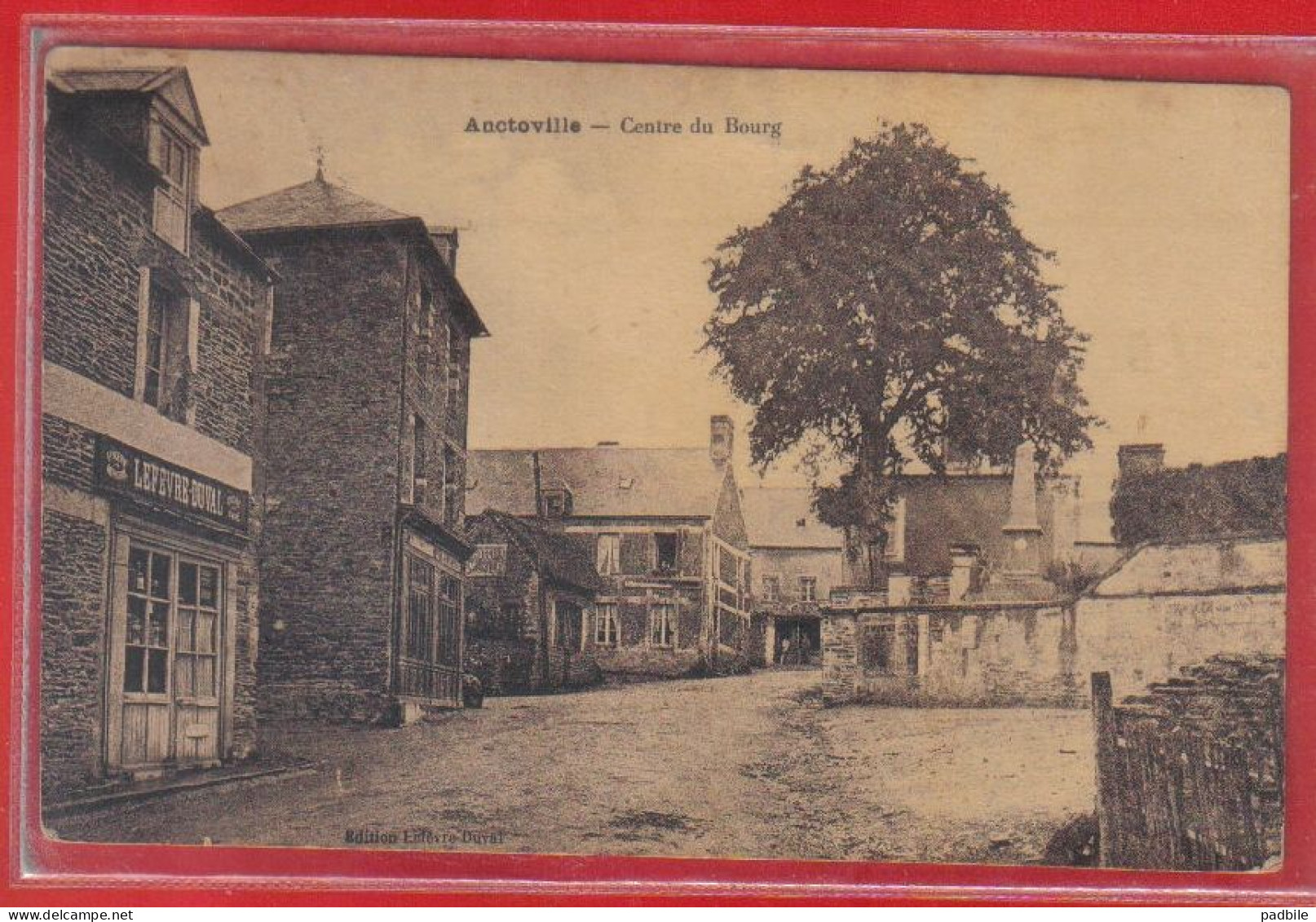 Carte Postale 14. Anctoville  Centre Du Bourg  Maison Lefevre Duval Très Beau Plan - Andere & Zonder Classificatie