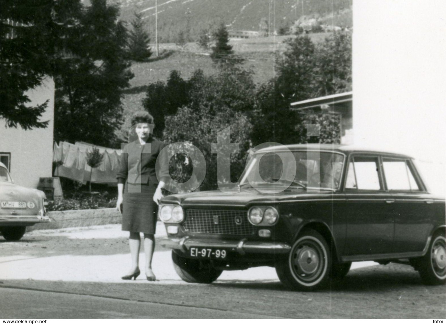 1965 REAL PHOTO FOTO FIAT 1500 CAR TRAVELLING EUROPE DEUTSCHLAND AT155 - Automobile