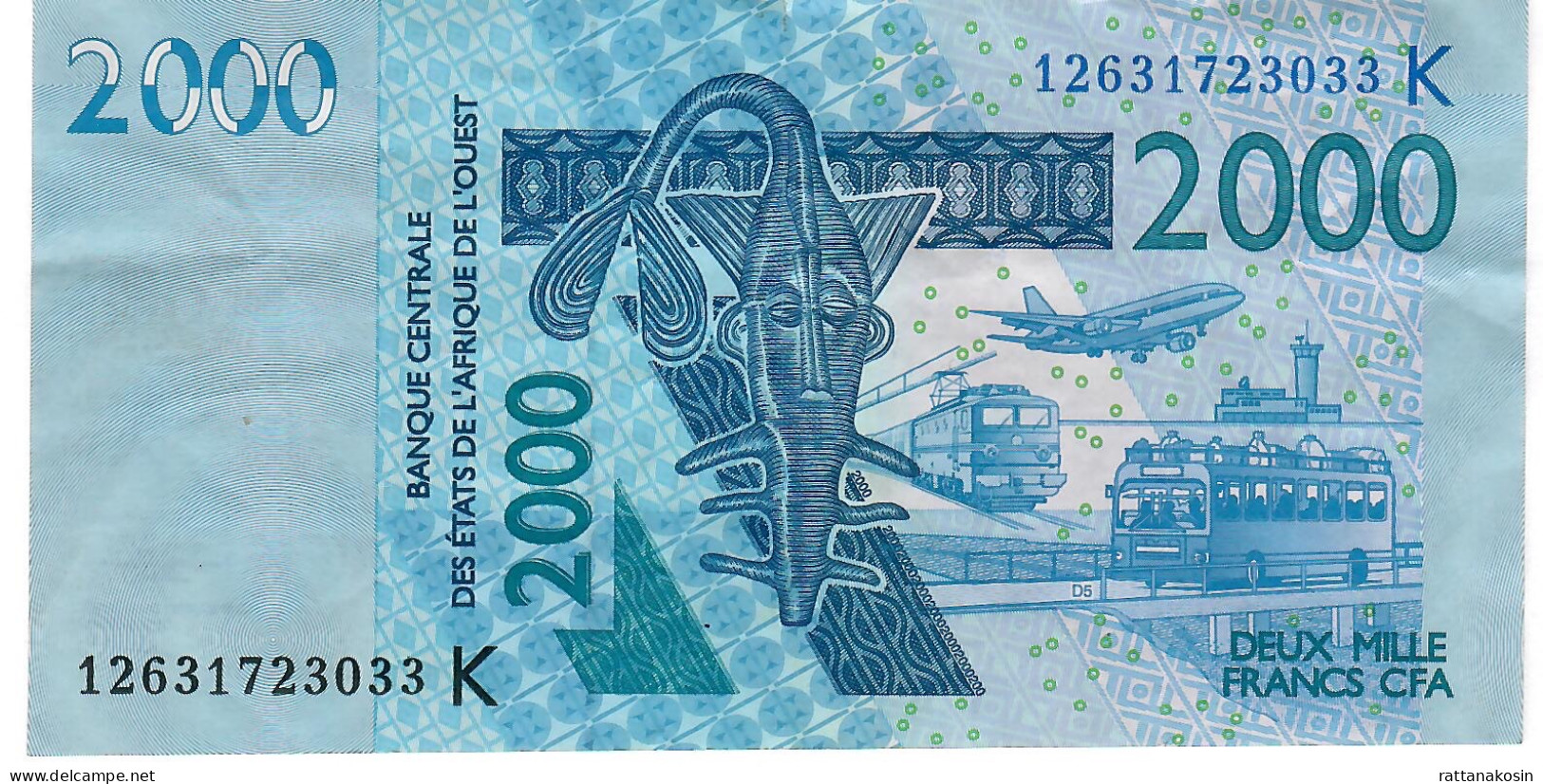 W.A.S. SENEGAL  P716Kl 2000 FRANCS (20)12 2012 Signature 39   VF - West African States