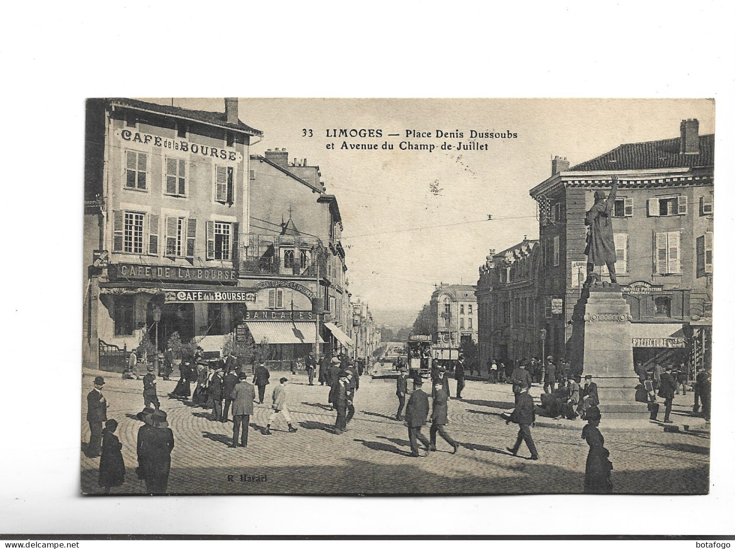 CPA  DPT 87 LIMOGES, PLACE DENIS DUSSOUBS ET AV DU CHAMP DE JUILLET  En 1916! - Limoges