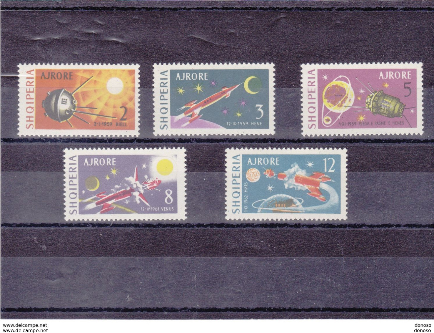 ALBANIE 1963 Espace, Lunik, Vénusik, Mars 1 Yvert PA 61-65, Michel 779-783 NEUF** MNH Cote Yv 14 Euros - Albanien