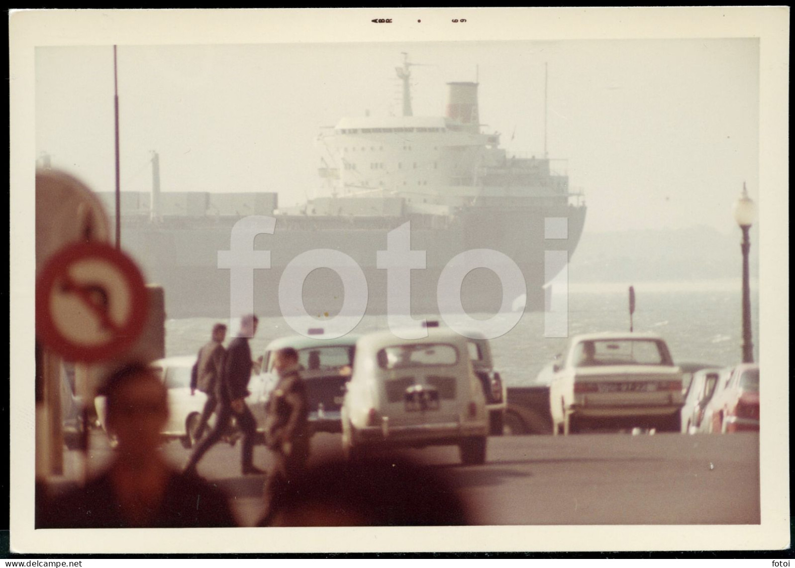 1969 REAL ORIGINAL PHOTO FOTO ARGO SHIP TERREIRO DO PAÇO  PRAÇA DO COMERCIO LISBOA PORTUGAL  AT448 - Lieux