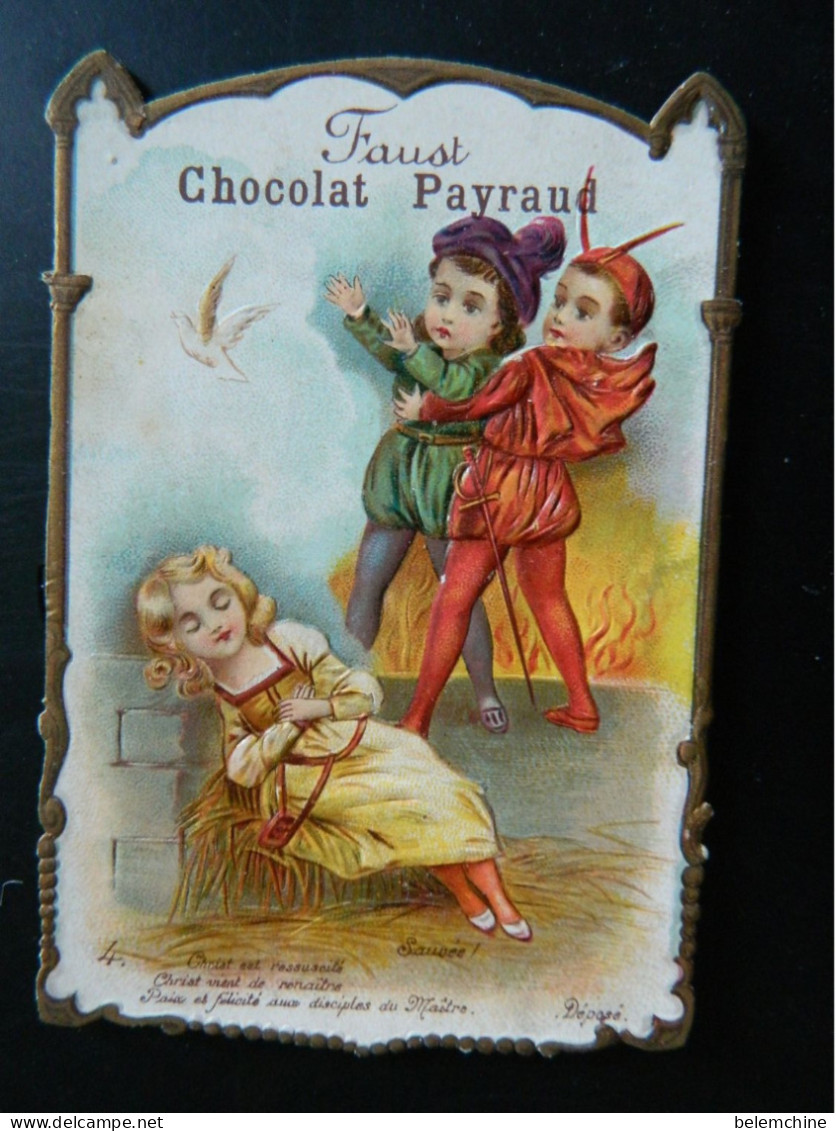 CHROMO GAUFFRE        CHOCOLAT PAYRAUD A LYON        FAUST        (11 X 8 Cms ) - Other & Unclassified
