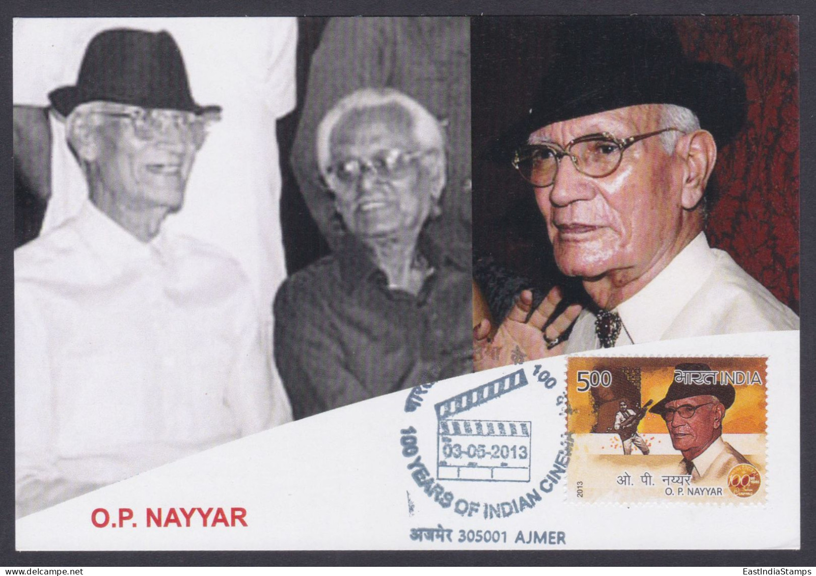 Inde India 2013 Maximum Max Card O.P. Nayyar, Indian Film Music Composer, Singer, Musician, Bollywood, Cinema, Film - Briefe U. Dokumente