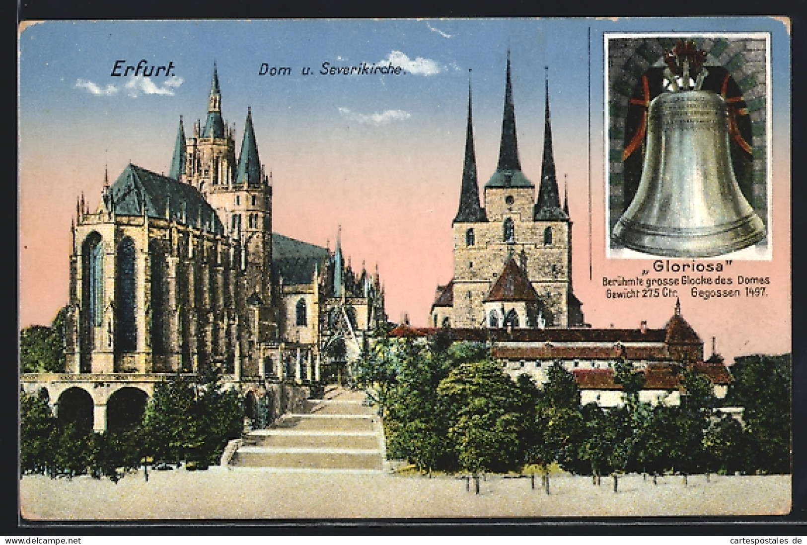 AK Erfurt, Dom Und Severikirche Mit Glocke Gloriosa  - Erfurt