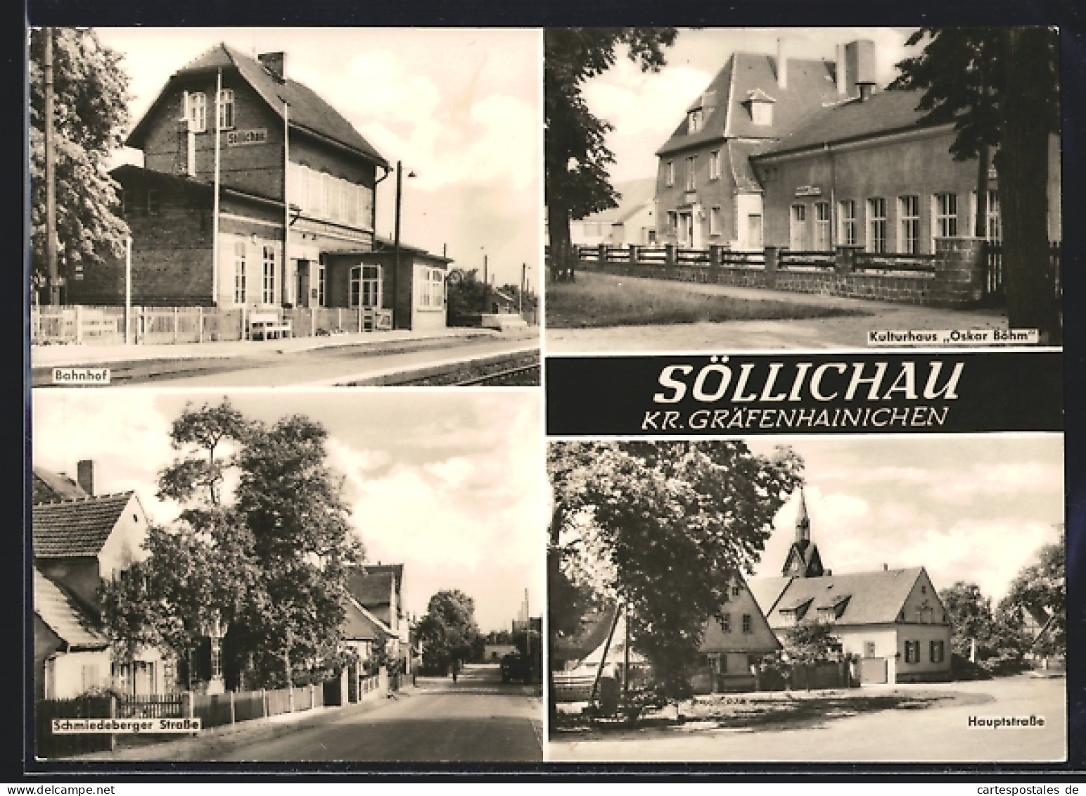 AK Söllichau /Kr. Gräfenhainichen, Bahnhof, Schmiedeberger Strasse, Hauptstrasse  - Bad Schmiedeberg