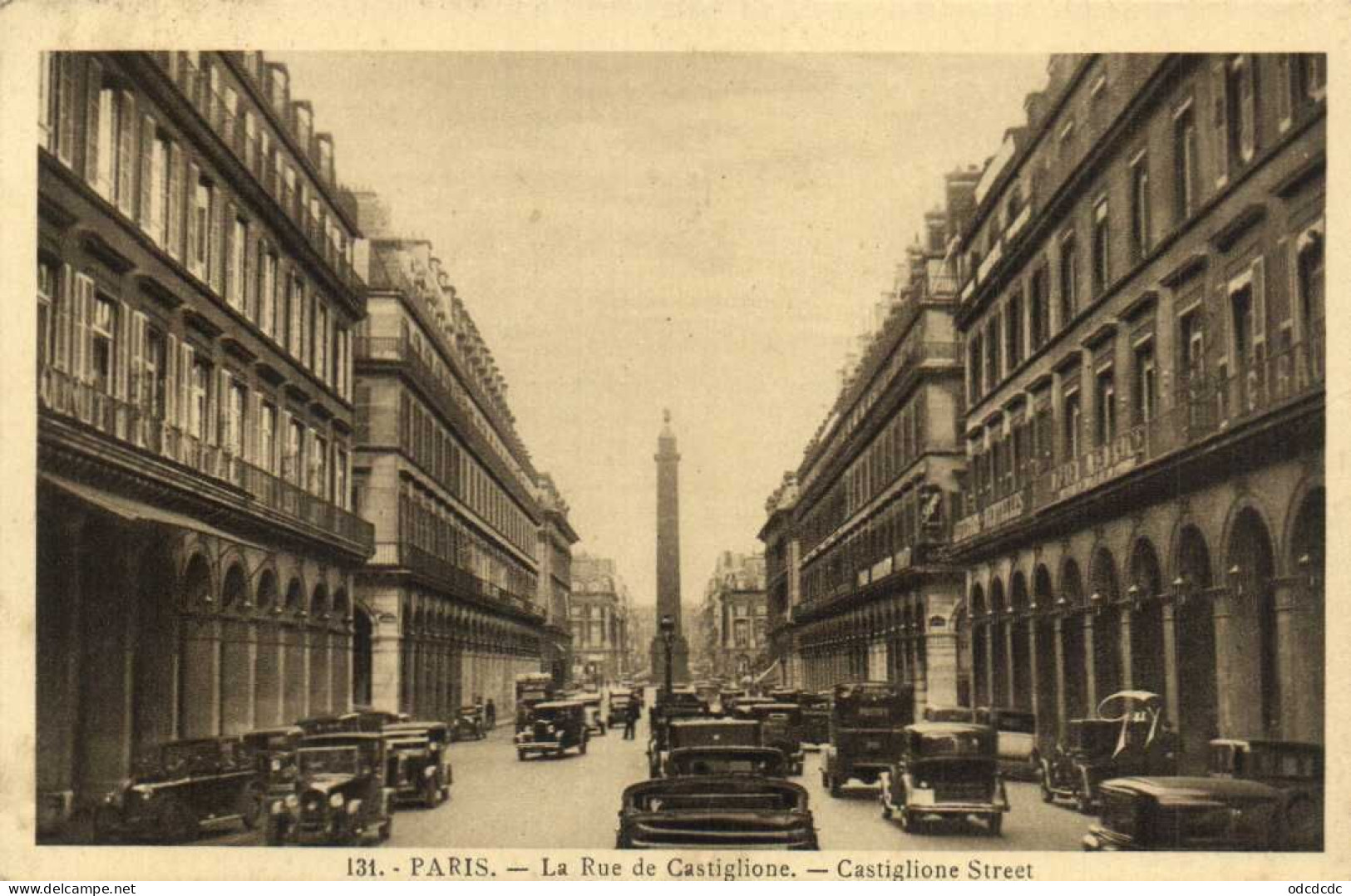 PARIS  La Rue De Castiglione Voitures D'epoque RV - Paris (01)