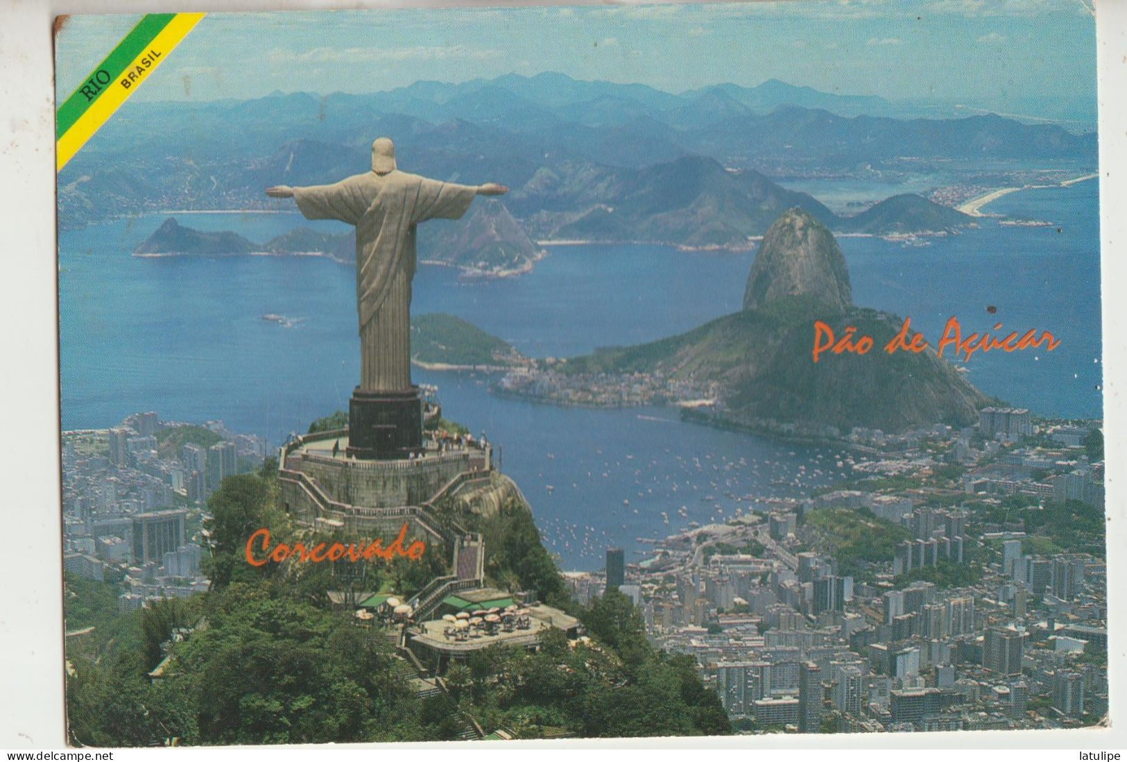 Bresil -Rio De Janeiro Carte Circulée  Vue Generale Pao De Acuicar_Corcovado - Rio De Janeiro