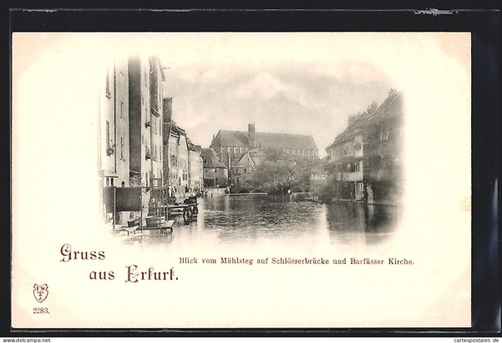 AK Erfurt, Blick Vom Mühlsteig Auf Schlösserbrücke Und Barfüsser Kirche  - Erfurt