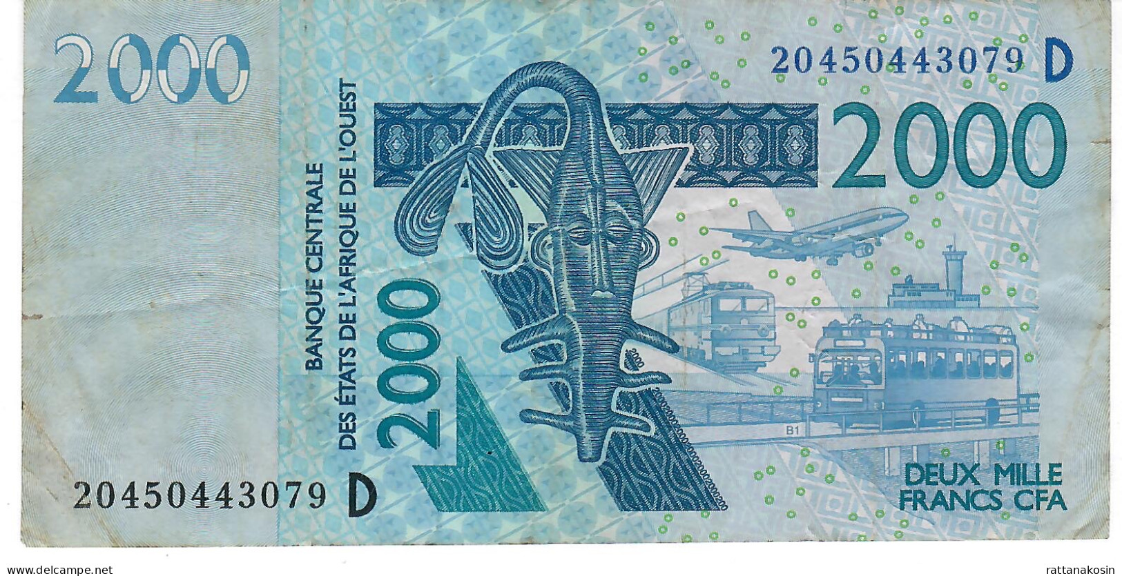 W.A.S. MALI   P416Dt 2000 FRANCS (20)20 2020 Signature 44 AVF NO P.h. - États D'Afrique De L'Ouest