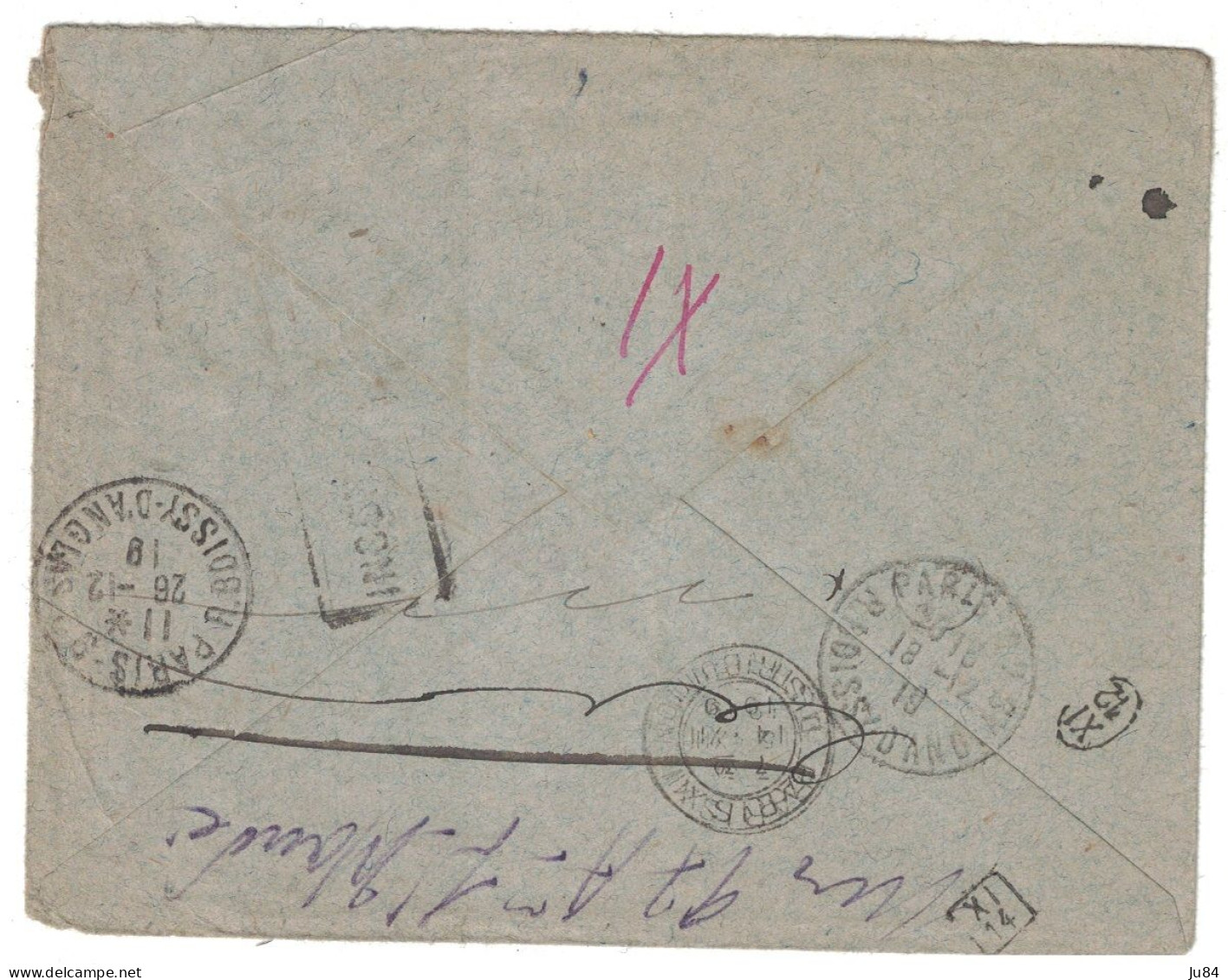 Paris - Lettre Pour Paris - Lettre Rebutée - Rebuts Bureau 892 - 1919 - Postal Rates