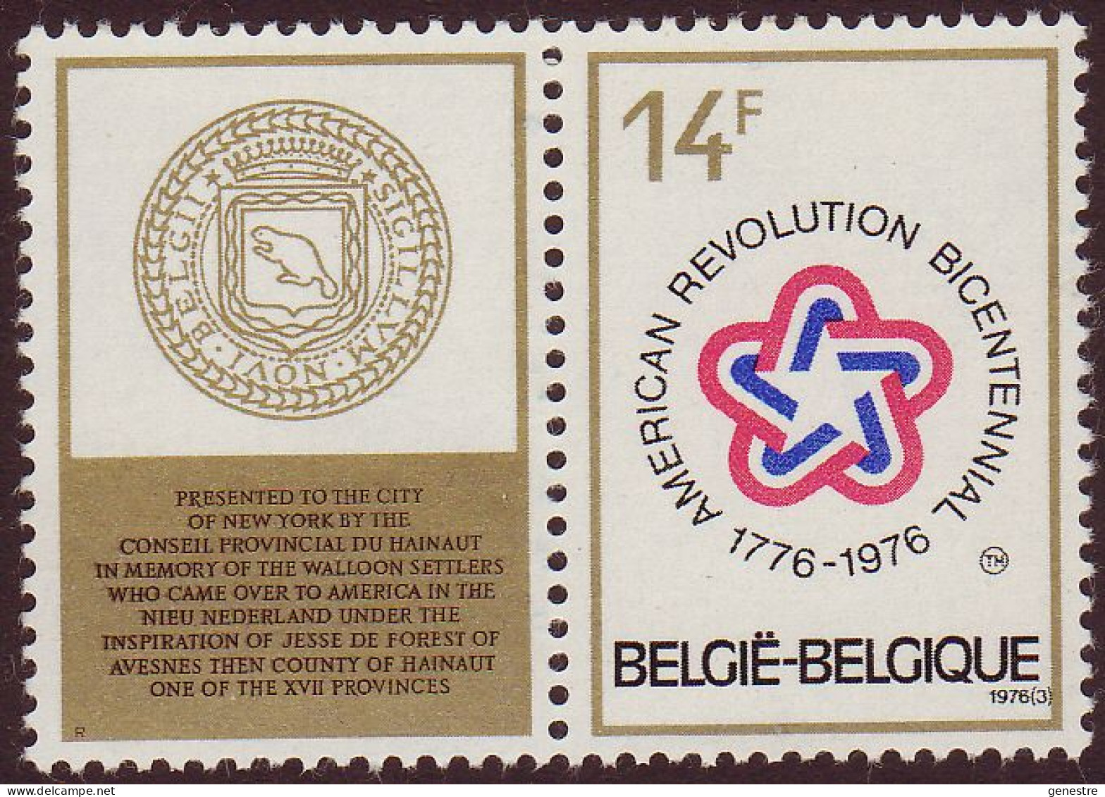 Belgique - 1976 - COB 1797 ** (MNH) - Nuevos