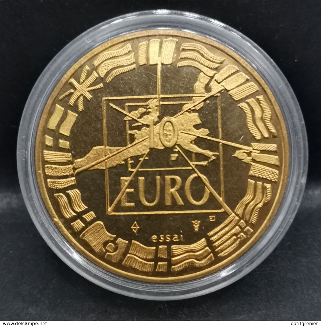 MEDAILLE BRONZE FLORENTIN 30mm DE GAULLE ADENAUER EURO 1998 - Andere & Zonder Classificatie