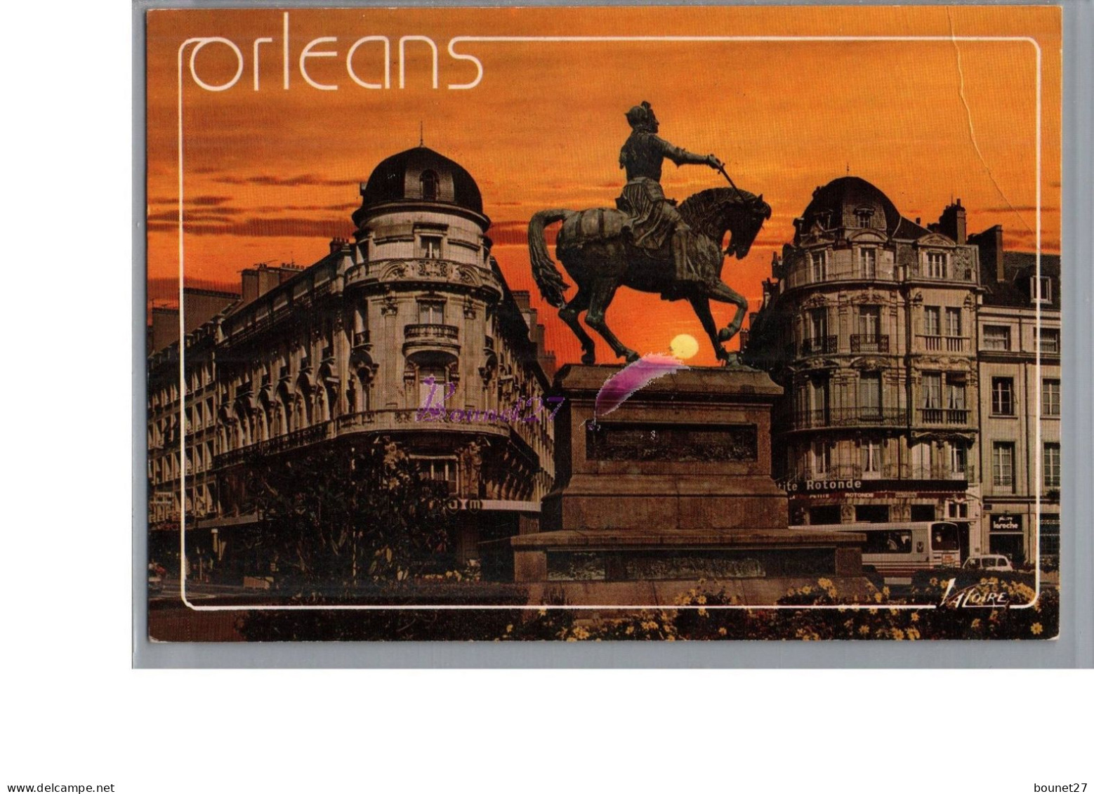 ORLEANS 45 - Vue Sur La Statue De Jeanne D'arc Au Coucher Du Soleil 1986 - Orleans