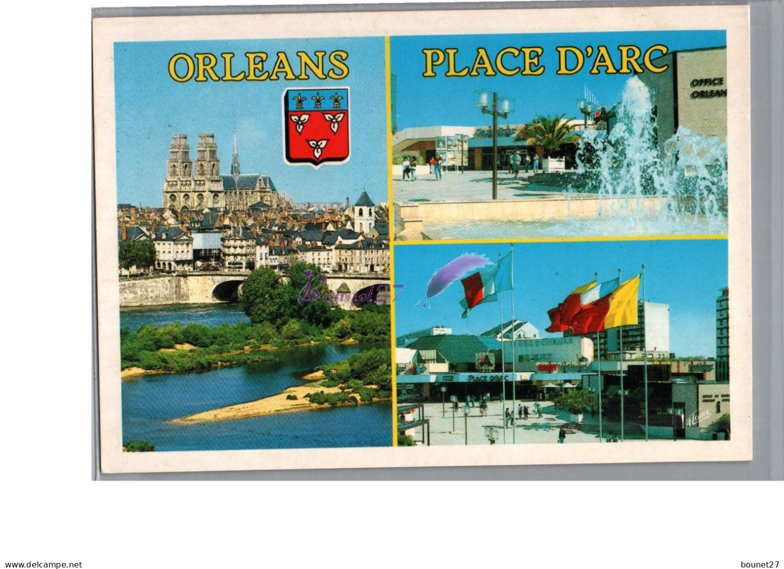 ORLEANS 45 - La Place D'Arc Le Pont George V Cathédrale Carte Vierge - Orleans