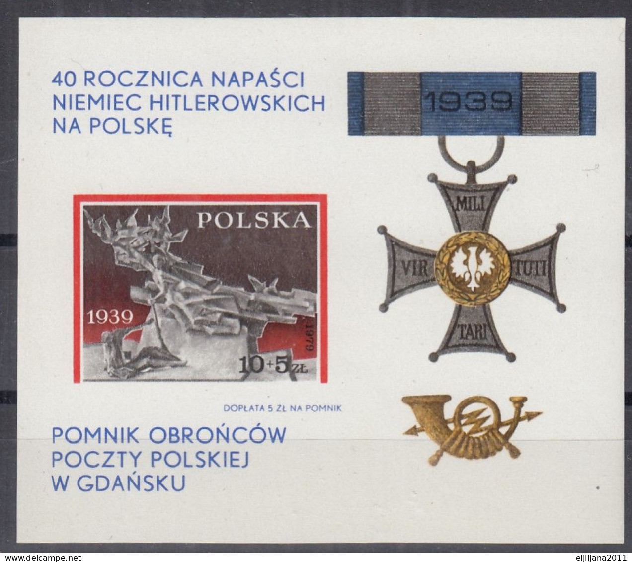 ⁕ Poland / Polska 1979 ⁕ 40th Anniv. Of German Occupation Mi.2646 Block 79 ⁕ 1v MNH - Ongebruikt