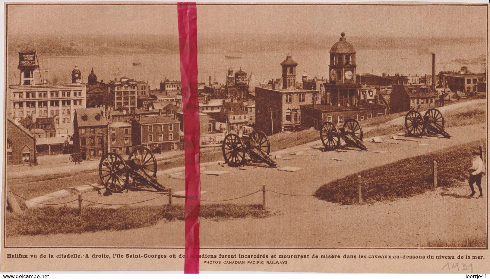 Halifax - Citadel Citadelle, Canons - Orig. Knipsel Coupure Tijdschrift Magazine - 1931 - Zonder Classificatie