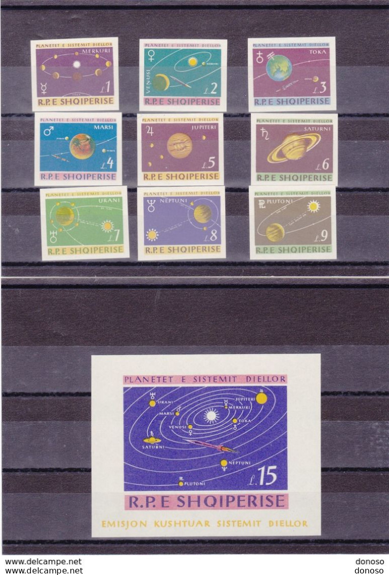 ALBANIE 1964 Planètes Du Système Solaire Michel 902-910 + Block 28  ND NEUF** MNH - Albanie