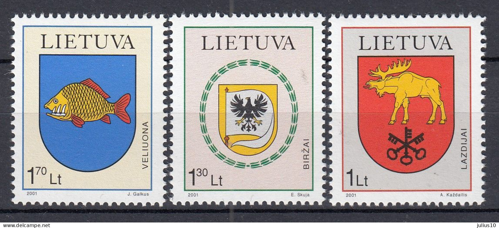 LITHUANIA 2001 Coat Of Arms MNH(**) Mi 774-776 #Lt1051 - Litauen