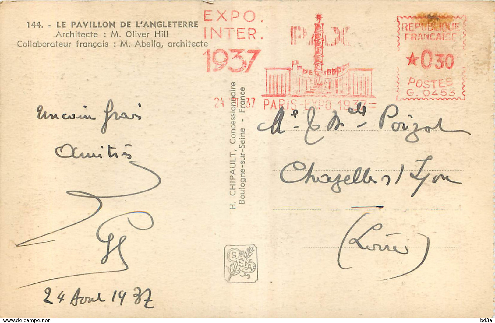 75 - PARIS - EXPOSITION 1937 - PAVILLON DE L'ANGLETERRE - Exposiciones