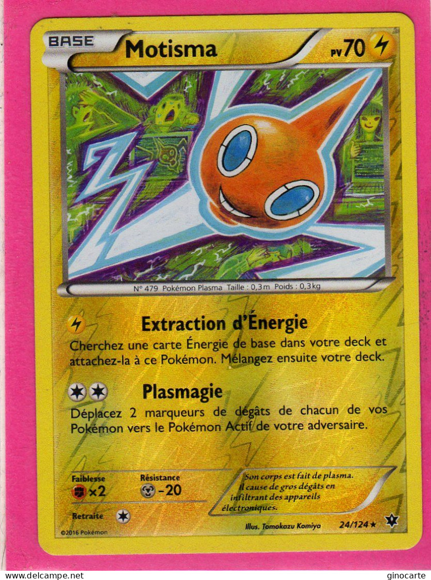 Carte Pokemon Francaise 2016 Xy Impact Des Destins 24/124 Motisma 70pv Reverse Bon Etat - XY