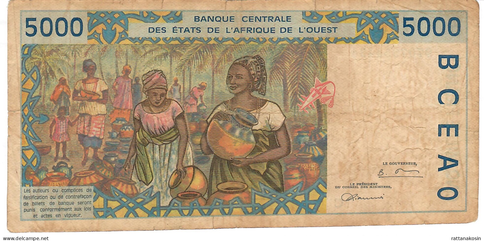 W.A.S. BURKINA FASO    P313Cf 5000 FRANCS (19)97 1997  Signature 28  FINE - Stati Dell'Africa Occidentale