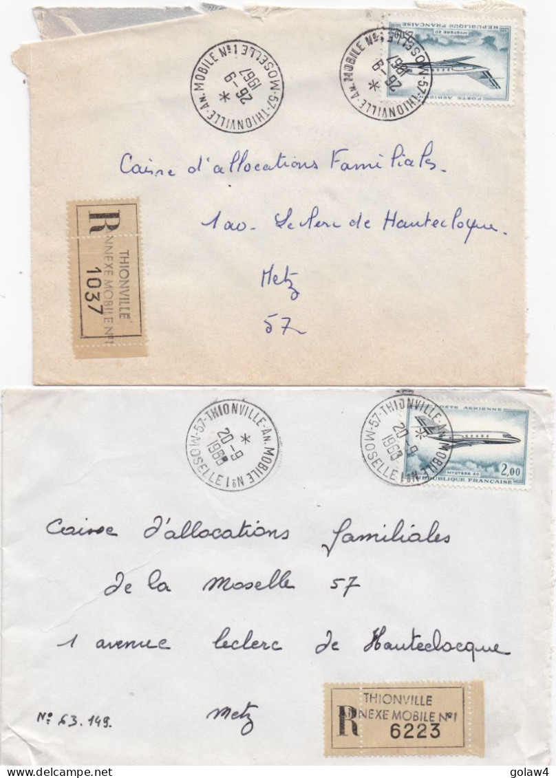 37079# LOT 17 LETTRES FRANCHISE PARTIELLE RECOMMANDE Obl THIONVILLE An. MOBILE N°1 MOSELLE 1967 1968 Pour METZ 57 - Covers & Documents