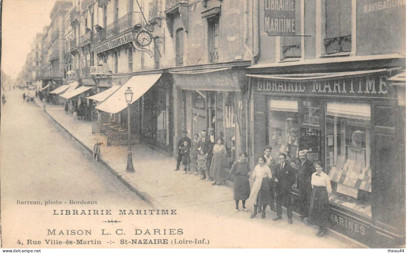 ¤¤  -  SAINT-NAZAIRE   -   Carte Publicitaire De La Librairie Maritime " MAISON L.C. DARIES " 4 Rue Ville-es-Martin  - - Saint Nazaire