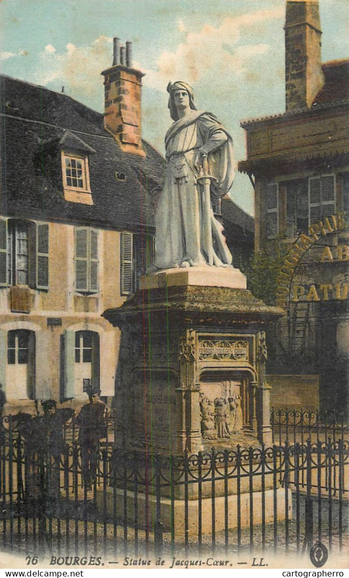Bourges Statue De Jacques Coeur Cpa - Bourges